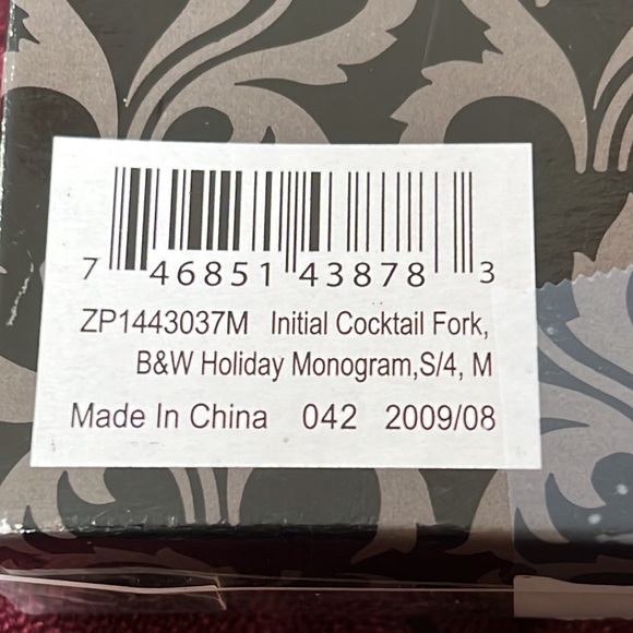 NWT Monogram M Set Of 4 Cocktail Forks - Picture 4 of 6